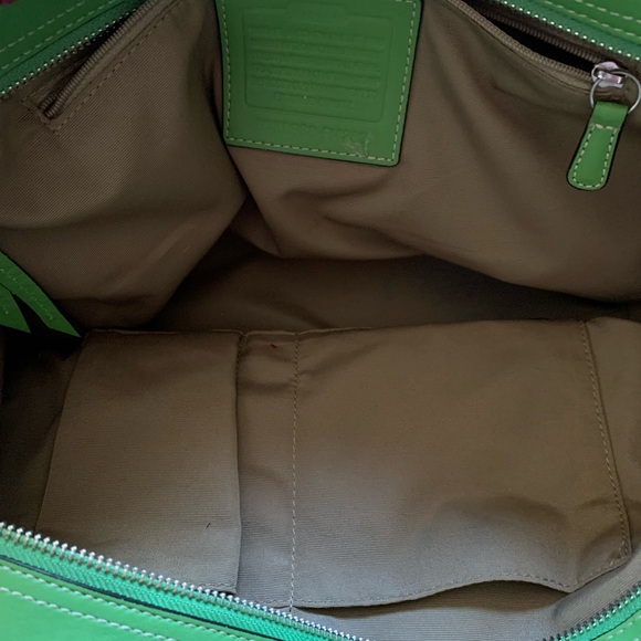 Coach Green Tote Bag Handbag Purse Women Large Shoulder Bag Accessories - Picture 6 of 6